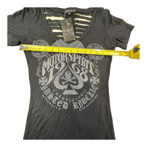 Laculture Women's Short Sleeve Motorspirit 1968 Graphic Tee Black Size Small NWT - Picture 2 of 5